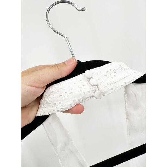 Alice + Olivia Lyndon White Cross Front Halter Eyelet Maxi Dress Size 14 - Picture 6 of 7